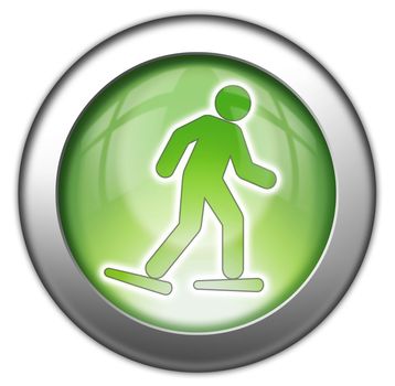 Icon, Button, Pictogram with Snowshoeing symbol