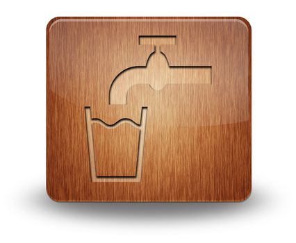 Icon, Button, Pictogram with Running Water symbol