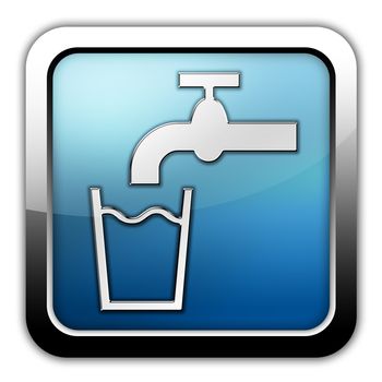 Icon, Button, Pictogram with Running Water symbol