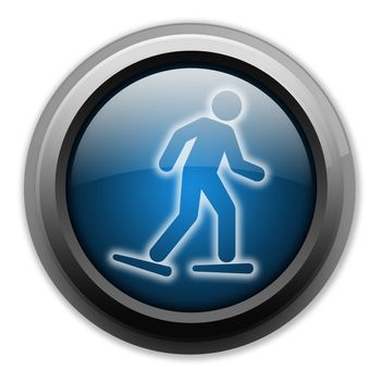 Icon, Button, Pictogram with Snowshoeing symbol