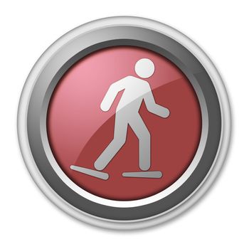 Icon, Button, Pictogram with Snowshoeing symbol