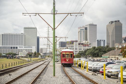 NEW ORLEANS, USA - OCTOBER 18: New Orleans Streetcar Line, on October 18, 2016. Newly revamped after Hurricane Katrina in 2005, the New Orleans Streetcar line began electric operation in 1893.