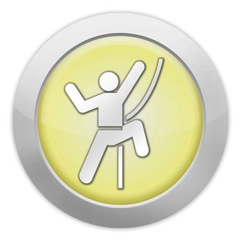 Icon, Button, Pictogram with Rock Climbing symbol