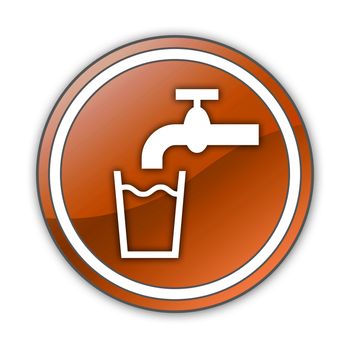 Icon, Button, Pictogram with Running Water symbol