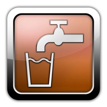 Icon, Button, Pictogram with Running Water symbol