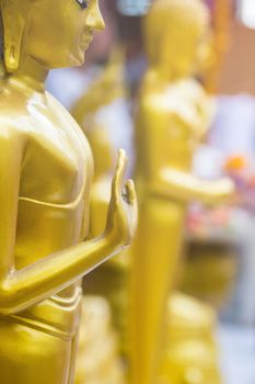 Buddha Statue's Hand Of Meditation And Blessing, Hand Of Buddha Statue With Soft  Light.