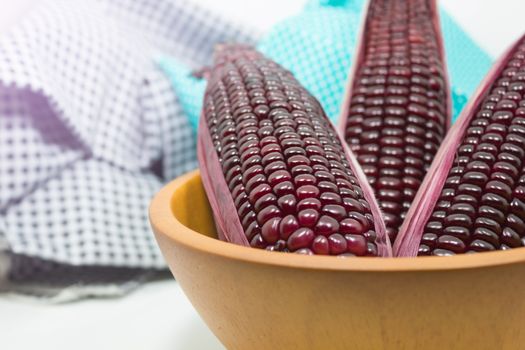 Image Of Purple Sweet Corn, Beautiful Grain For Healthy, Colorful Of Fruits For Decorate Cuisine, Healthy Food.