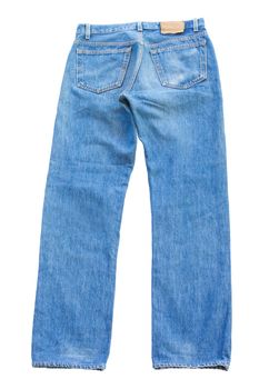 Back Blue Jeans Isolated On White Background
