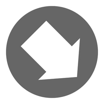 Pointer, arrow in modern flat style. Arrow button isolated on white background. Symbol for web design, site, app, UI.