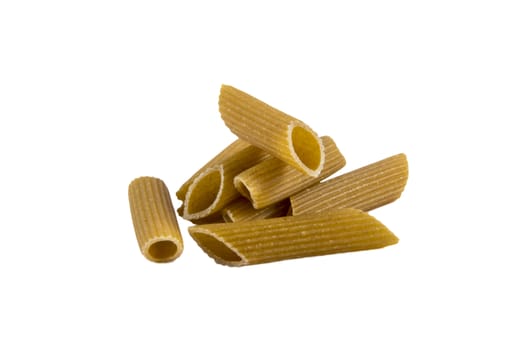  penne  pasta heap isolated on white background