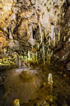 hall of Ursus spelaeus cave in noth-west romanian mountains bihor district transilvania