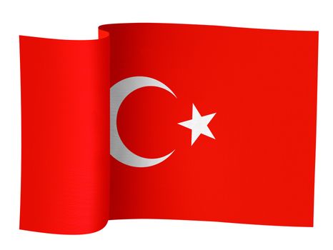 illustration of the Turkish flag on a white background