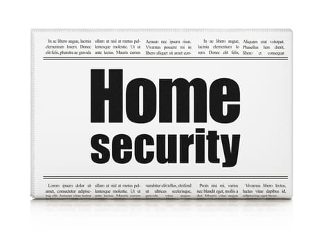 Safety concept: newspaper headline Home Security on White background, 3D rendering