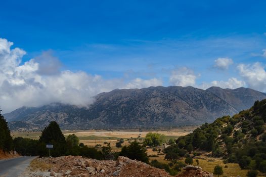 View of part of the plateau of Omalos in the center of the island of Crete