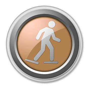 Icon, Button, Pictogram with Snowshoeing symbol