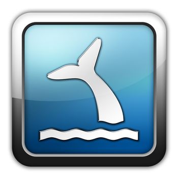 Icon, Button, Pictogram with Whale symbol