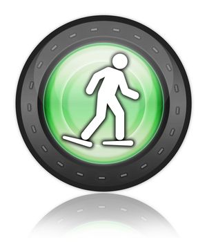 Icon, Button, Pictogram with Snowshoeing symbol