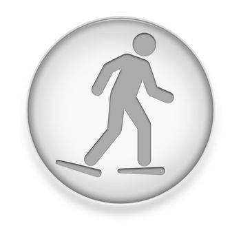 Icon, Button, Pictogram with Snowshoeing symbol