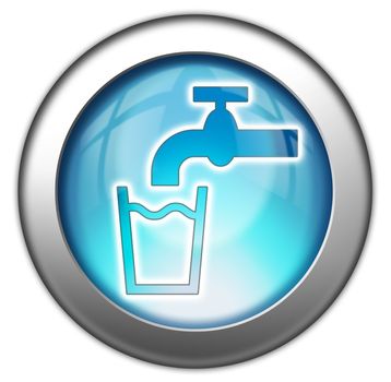 Icon, Button, Pictogram with Running Water symbol