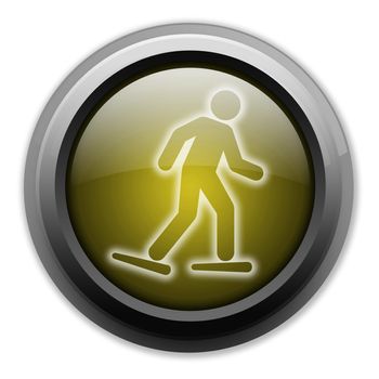 Icon, Button, Pictogram with Snowshoeing symbol