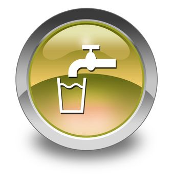 Icon, Button, Pictogram with Running Water symbol