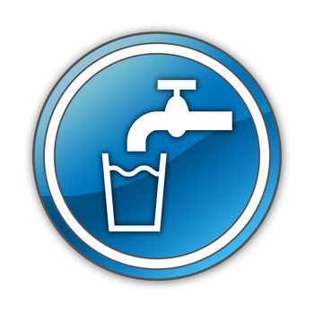 Icon, Button, Pictogram with Running Water symbol