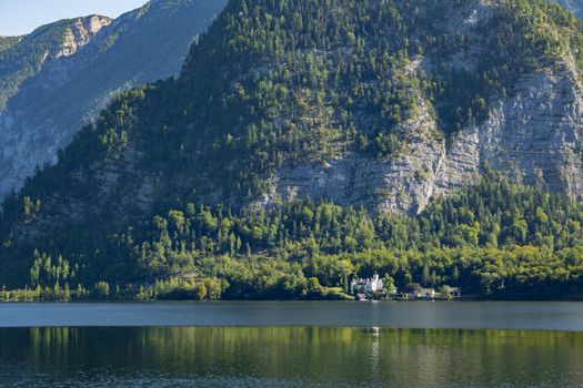 Castle Schloss on the Shoreline of Lake Hallstatt