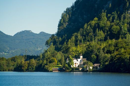 Castle Schloss on the Shoreline of Lake Hallstatt