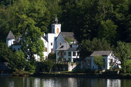 Castle Schloss on the Shoreline of Lake Hallstatt