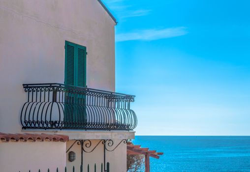 View of little town of Fertilia in a sunny day, village near Alghero, Sardiia