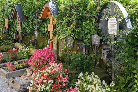 Well Kept Graveyard at the Maria Hilf Pilgrimage Church in Hallstatt