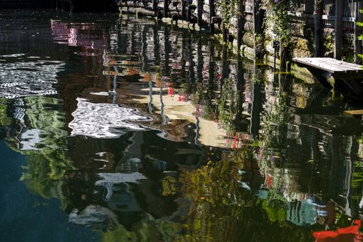 Reflections in Lake Hallstatt from an Adjacent Restaurant