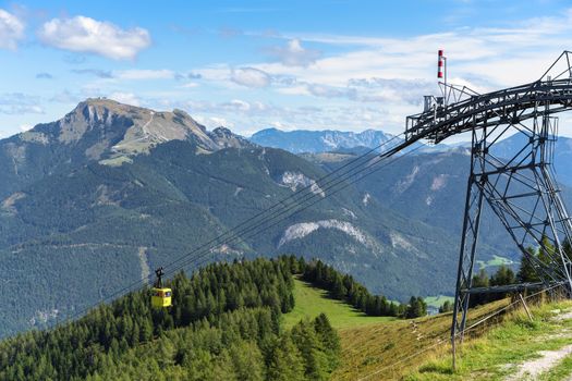 Zwölferhorn Mountain Cable Car Running down to St Gilgen