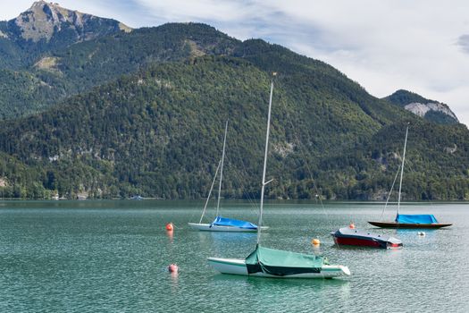 Yachts Moored in Lake Wolfgang at St. Gilgen