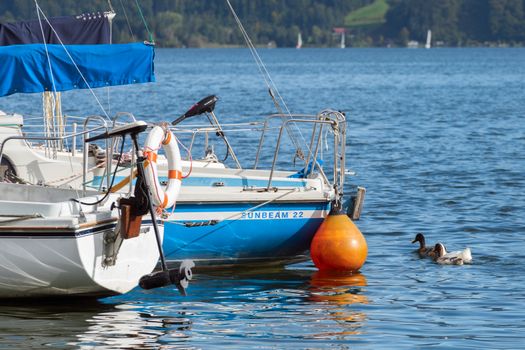 Yachts at Lake Mondsee in Austria