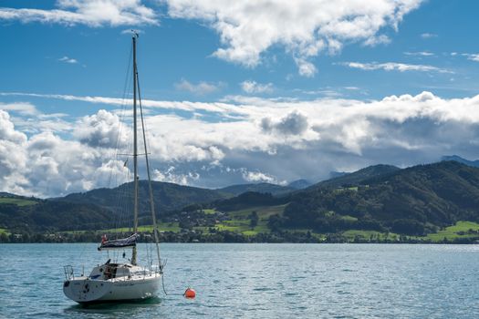 Yachts Moored on the Lake at Attersee