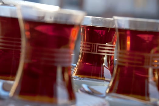 Tea served in Turkish style. Food & Beverages, Tea - Hot Drinks