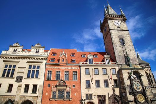 The Prague old City Hall and Astronomical clock Orloj at Old Town Square in Prague, Czech Republic