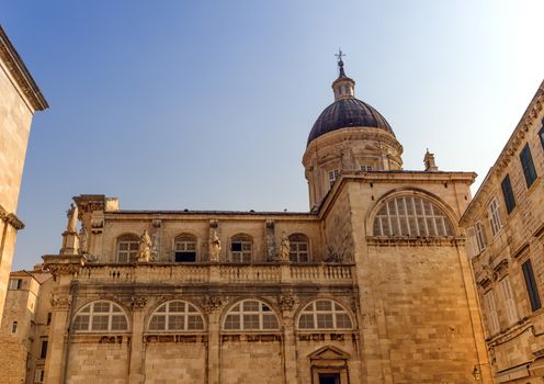 Dubrovnik Assumption Cathedral in center of old town in Dubrovnik by day, Croatia