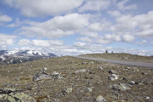 View of jotunheimen Nationalpark in norway on springtime