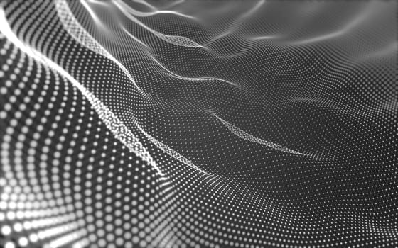 Abstract polygonal space low poly dark background with connecting dots and lines. Connection structure. 3d rendering