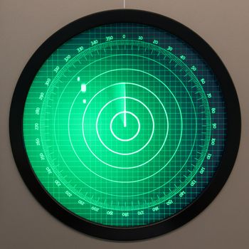 Green radar screen with dots - Safety equipment