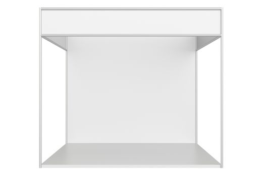 Blank exhibition stand. 3d rendering isolated on white background.