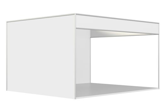 Booth for customizing advertising design stand. 3d rendering