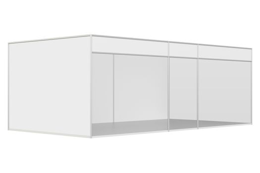 Blank exhibition stand. 3d rendering isolated on white background.