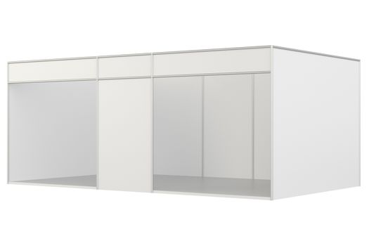 Trade show booth. 3d rendering isolated on white background