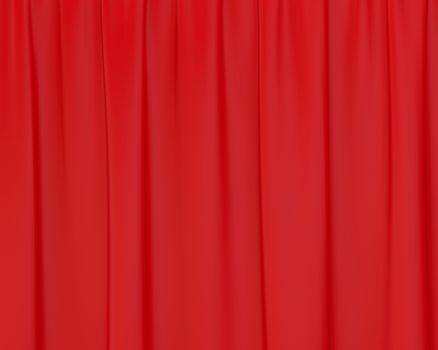 red wrinkled silk curtains. 3d rendering background