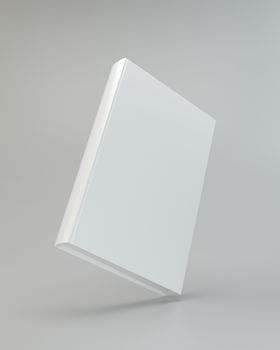 Blank vertical book cover template with pages. 3d rendering.