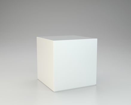 Cardboard box on gray background. 3d rendering