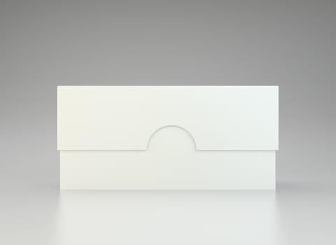 Empty package on gray background. 3d rendering